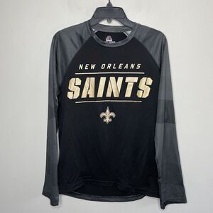 NEW ORLEANS Saints Shirt Mens S Long-Sleeve Performance Majestic Cool Base NFL